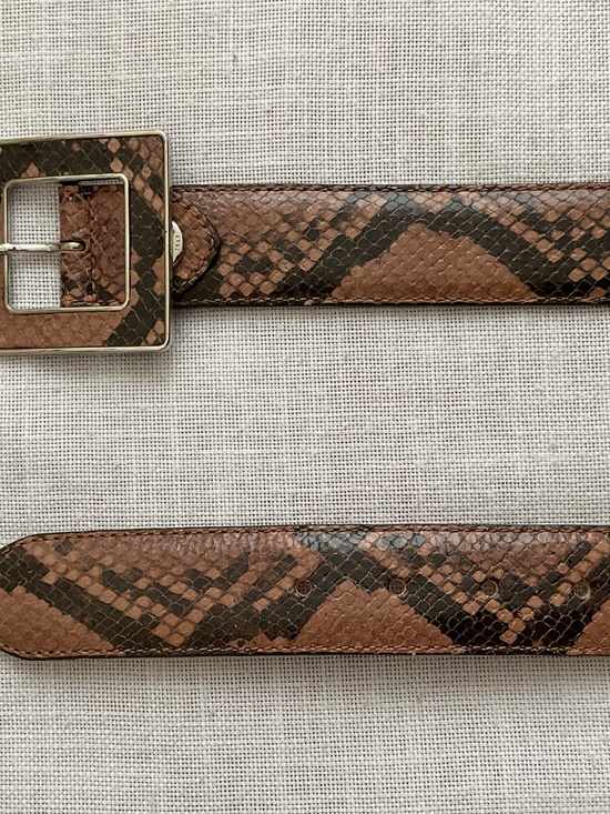 NEW Longchamp Snakeskin Leather Brown/Tan Adjustable Belt Size M/L Made-inFrance main image 13